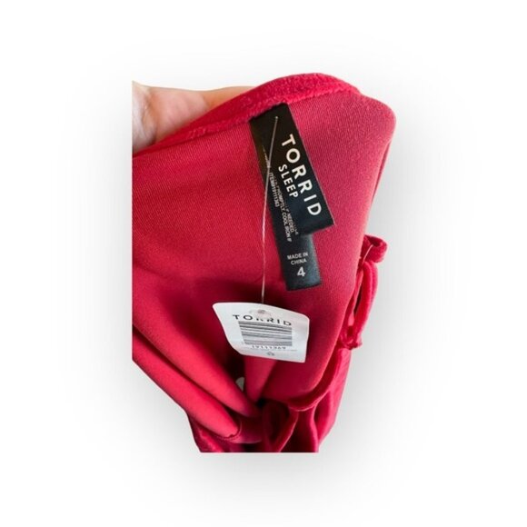 🆕NWT Women’s torrid 3 (4) Red Velour Sleeveless Lounge Camisole 22 24 26 28 - Picture 7 of 11